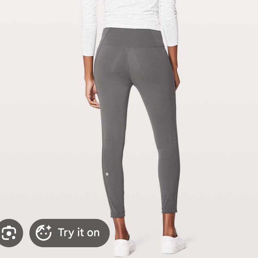 Lululemon Create your Calm 7/8 tight high rise leggings dark gray shadow 8 - Picture 2 of 6